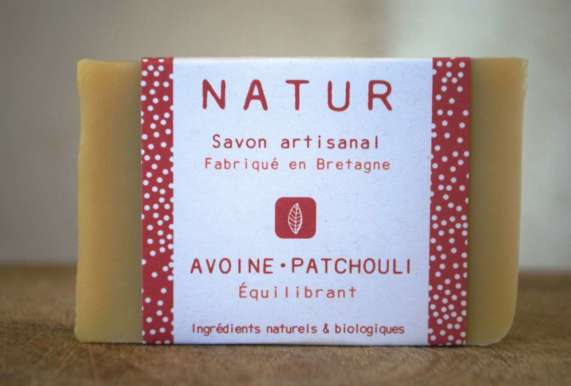 Savon patchouli & lait d’avoine - Equilibrant saponification à froid saf savonnerie artisanale Bretagne Finistère
